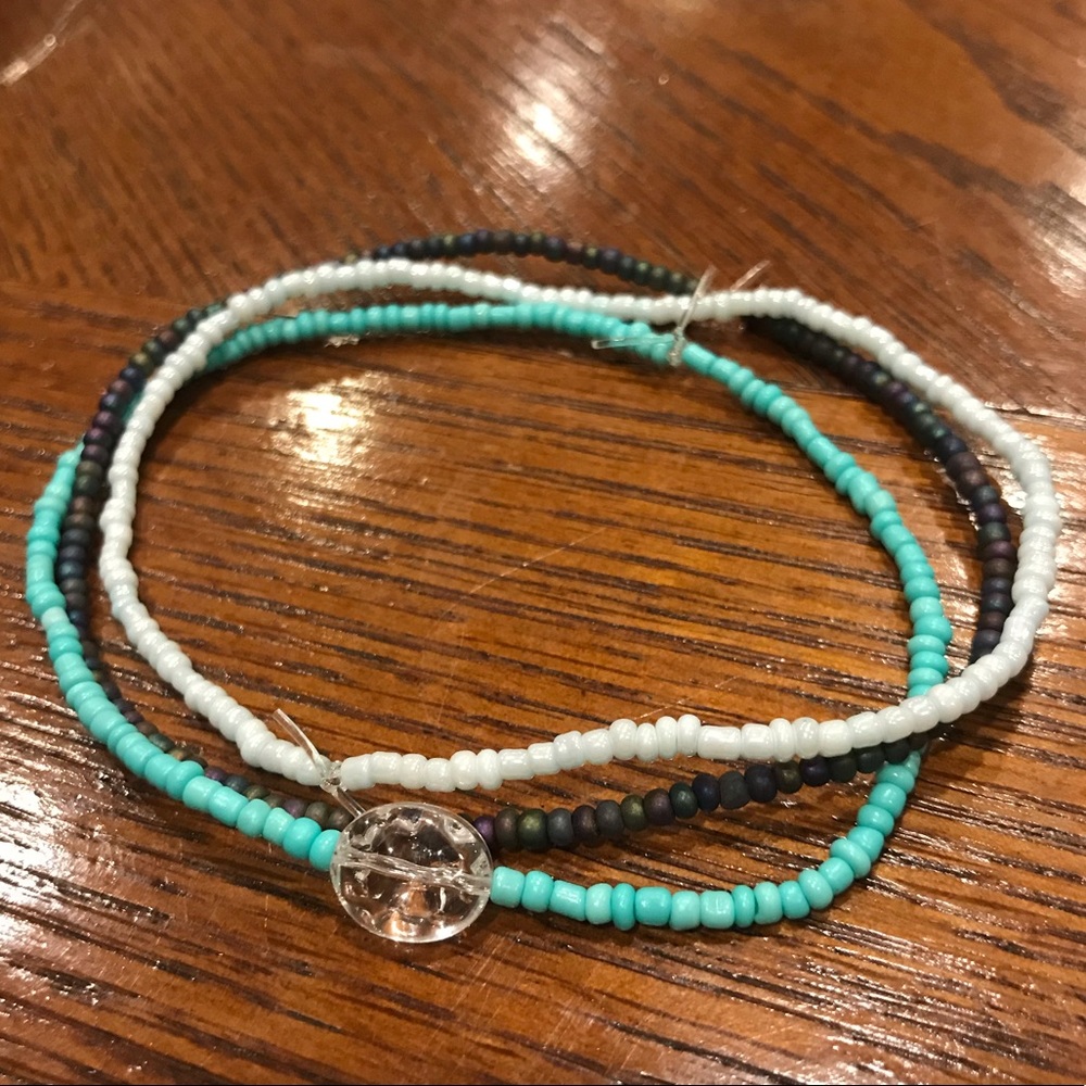 Seed bead anklet set of 3